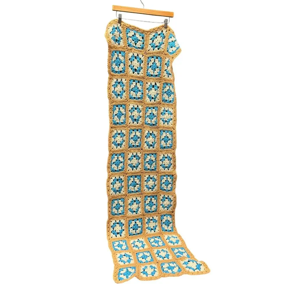 Granny Square Blanket Runner Handmade Classic Retro Look Afghan NWOT STYLE #3560